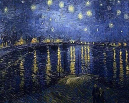 [CS-630] Set Punto de Cruz -Noche Estrellada en el Ródano, Van Gogh- 32 x 40 cm. Figured´Art