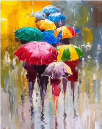 [PN2428-Y] Pintar Por Números -Paraguas en el Aire- Bastidor 40 x 50 cm. Figured´Art