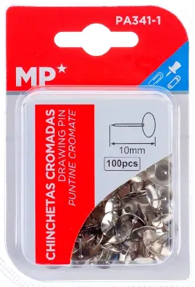 [PA341-1] Chinchetas Metálicas Cromadas 9 x 10 mm. (100 pzs.) Main Paper