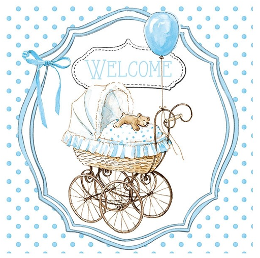 Servilleta 33 x 33 cm. -Welcome Blue-