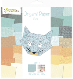 [OR513C] Set Papel Origami -Furs- 60 Hojas 20 x 20 cm. 70 gr. Avenue Mandarine
