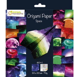 [OR519C] Set Papel Origami -Space- 60 Hojas 20 x 20 cm. 70 gr. Avenue Mandarine