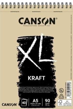 [400082832] Bloc -XL Kraft- 40 Hojas A5 14,8 x 21 cm. 90 gr. Canson