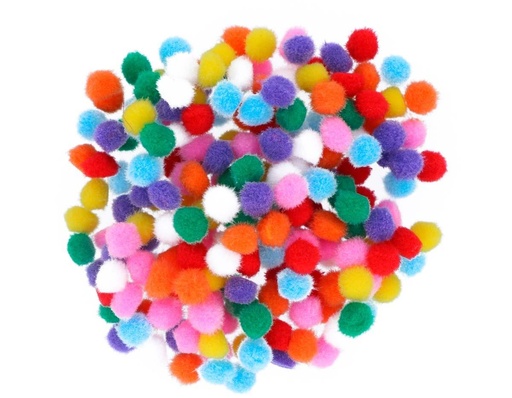 [99420] Pompones Polipropileno 10 mm. 6 Colores Surtidos (200 pzs.)