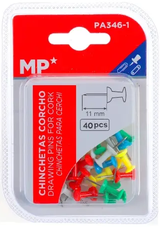 [PA346-1] Agujas Señalizadoras para Corcho Colores Surtidos (40 pzs.) Main Paper