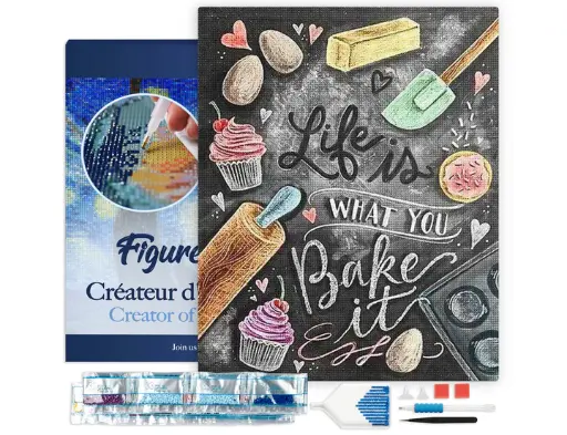 [DP-666-Y] Pintar con Diamantes -Collage de Cocina- Bastidor 40 x 50 cm. Figured´Art