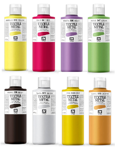 Pintura Textile Color Metalizada 200 ml. Acrylicos Vallejo