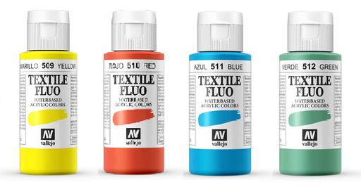 Pintura Textile Color Flúor 60 ml. Acrylicos Vallejo