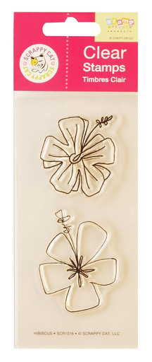 [SCR1016] Placa Sellos Acrílicos -Hibiscus- 2,5 x 5,5 cm. Darice