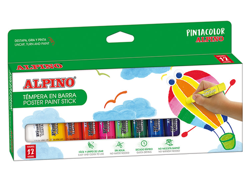 [PX000012] Estuche 12 Témperas en Barra PintaColor Alpino