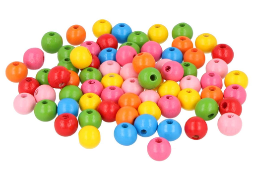[1175-10MM-BIS] Cuentas Bolas Madera 10 mm. Multicolor Surtidos (1.000 pzs. aprox.)