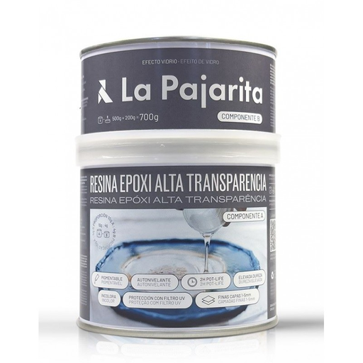 [154475] Resina Epoxi Alta Transparencia 700 gr. (Kit 200 + 500 gr.) La Pajarita