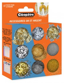 [LCC30-ACC4] Set 9 Botes (2 gr.) Purpurina Oro / Plata para Resinas Cleopatre