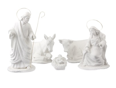 [ALA 0801] Figuras Nacimiento 26 cm. (5 pzs.) Escayola