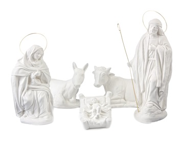 [ALA 0209] Figuras Nacimiento Hebreo 23 cm. (5 pzs.) Escayola