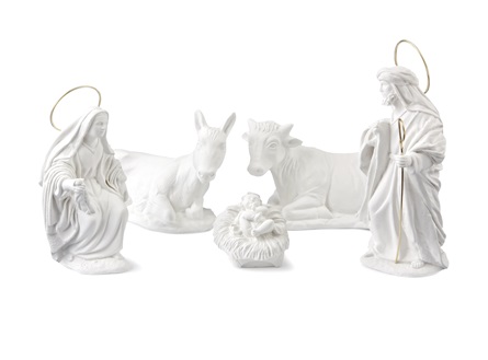 [ALA 1005] Figuras Nacimiento Nazaret 17 cm. (5 pzs.) Escayola