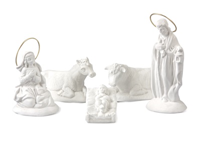 [ALA 0011] Figuras Nacimiento Farol 15 cm. (5 pzs.) Escayola