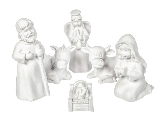 [ALA 0811] Figuras Nacimiento Infantil 15 cm. (6 pzs.) Escayola