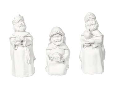 [ALA 0812] Figuras Reyes Magos Infantil 15 cm. (3 pzs.) Escayola