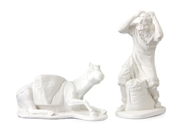 [ALA 0107] Figuras Mercader y Burra 20 cm. (2 pzs.) Escayola