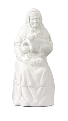 [ALA 0103] Abuela con Gato 17 cm. Escayola