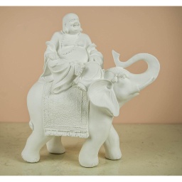 [ALA 1401] Elefante con Buda 26 cm. Escayola
