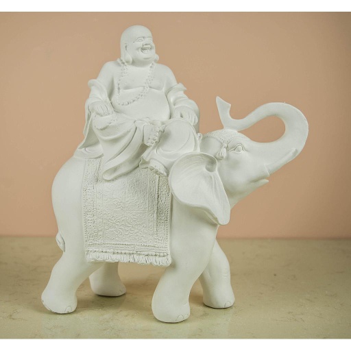 [ALA 1401] Elefante con Buda 26 cm. Escayola
