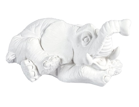 [ALA 4104] Elefante Acostado 22x11 cm. Escayola