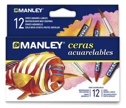 [MNQ00412] Estuche Ceras Acuarelables 12 Colores Manley