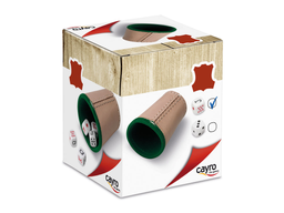 [674] Cubilete Cuero + 5 Dados Poker 16 mm. - Cayro