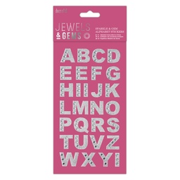 [PMA 356112] Set Stickers Alfabeto con Perlas -Jewels & Gems- Docrafts