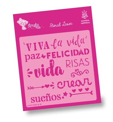 [AMP02053] Plantilla Stencil 20 x 20 cm. -Viva la Vida- Amelie
