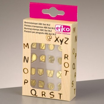 [1840116] Set 16 Puntas Pirógrafo Alfabeto "M a Z" Efco