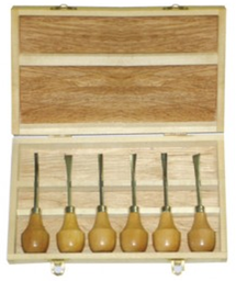 [91400001] Estuche Madera 6 Gubias Talla Mango Bola