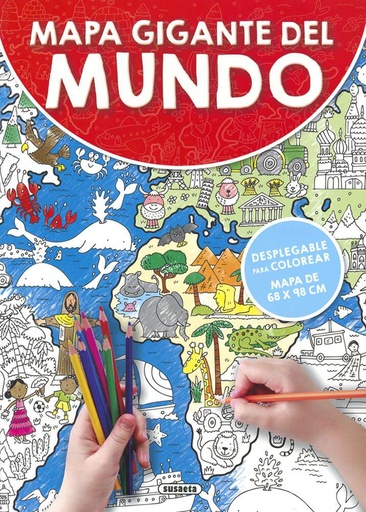 [S6055001] Mapa Gigante Colorear -El Mundo- Susaeta