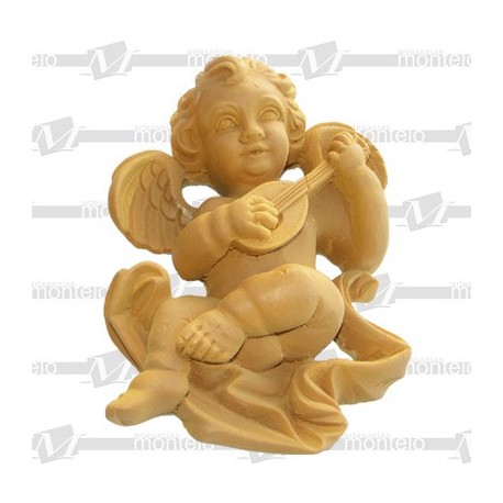 [9064] Figura Poliuretano -Angel con Laud- 18 x 13 cm.
