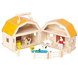 [43992] Set Establo Portátil Madera con Vallas + Animales ClassicToys