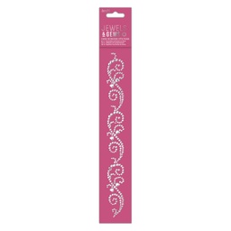 [PMA 356134] Borde de Gemas Adhesivas Jewels & Gems -Floritura Plata- Docrafts