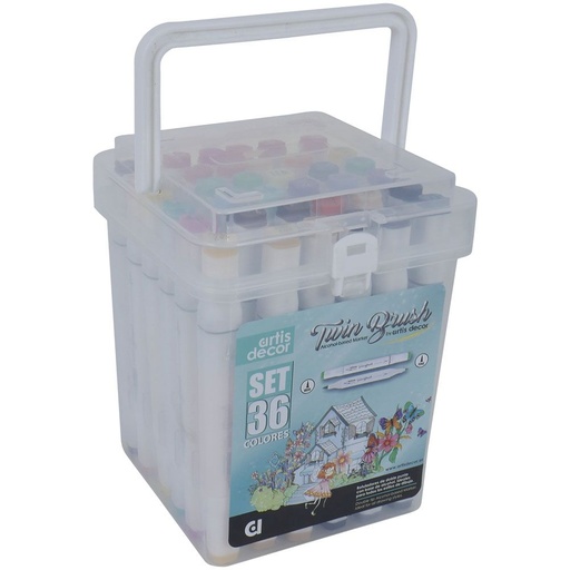 [0616300036] Rotuladores -Twin Brush- Doble Punta Base Alcohol (36 Colores) Artis Decor