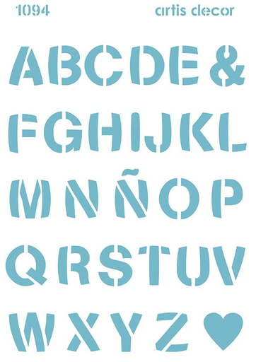 [1421001094] Plantilla Stencil 20 x 28,5 cm. -Abecedario- Artis Decor