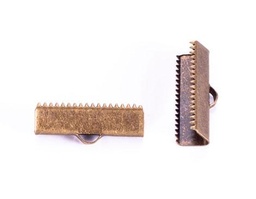 Terminal Metálico Final Pinza 22 x 6 mm. Oro Viejo