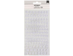 [346655] Alfabeto Adhesivo Alpha White Glitter (2 Hojas) American Crafts