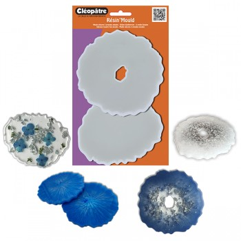 [LCC19-M3] Molde para Resinas -Geodas- (2 pzs.) Cleopatre