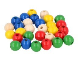 [E4150-15] Cuentas Bolas Madera 15 mm. Colores Surtidos (30 pzs. aprox.)