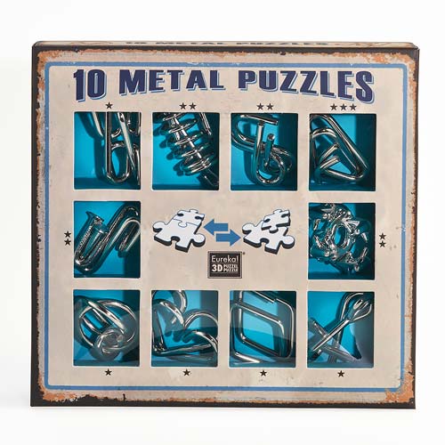 [473356] Set 10 Puzzles Metal -Azul- Eureka