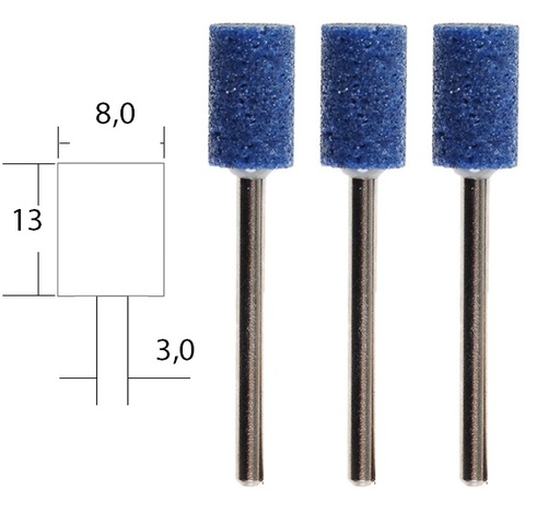 [28781] Muelas Corindón Refinado Cilíndricas 9 mm. (3 pzs.) Proxxon