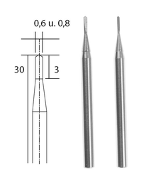 [28321] Brocas / Fresas Metal Duro 0,6 / 0,8 mm. (2 pzs.) Proxxon