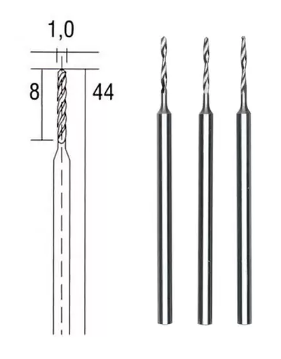 [28854] Brocas Acero Rápido Espiral 1,0 mm. (3 pzs.) Proxxon