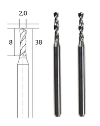 [28328] Brocas Metal Duro 2,0 mm. (2 pzs.) Proxxon