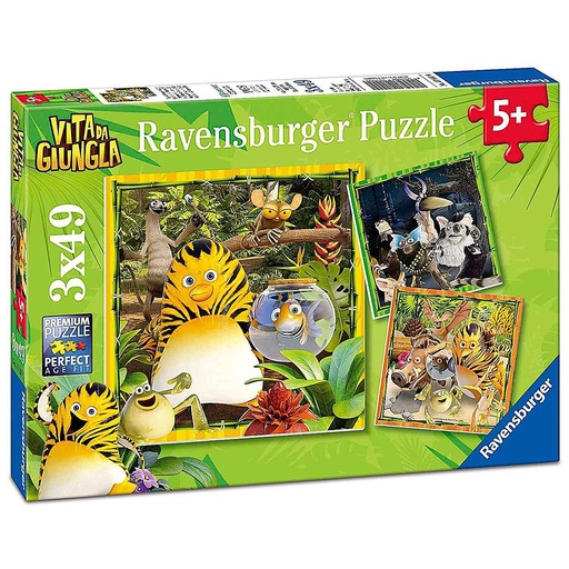 [08010 6] Puzzle 3 x 49 piezas -La Panda de la Selva- Ravensburger